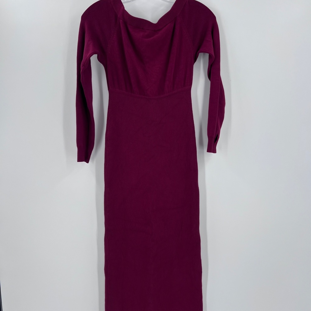 revolve off shoulder body con maxi dress in maroon new medium - Picture 2 of 10